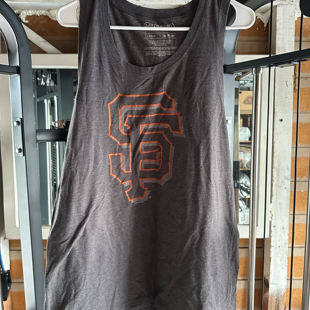 Gray Tank Top with Orange Logo